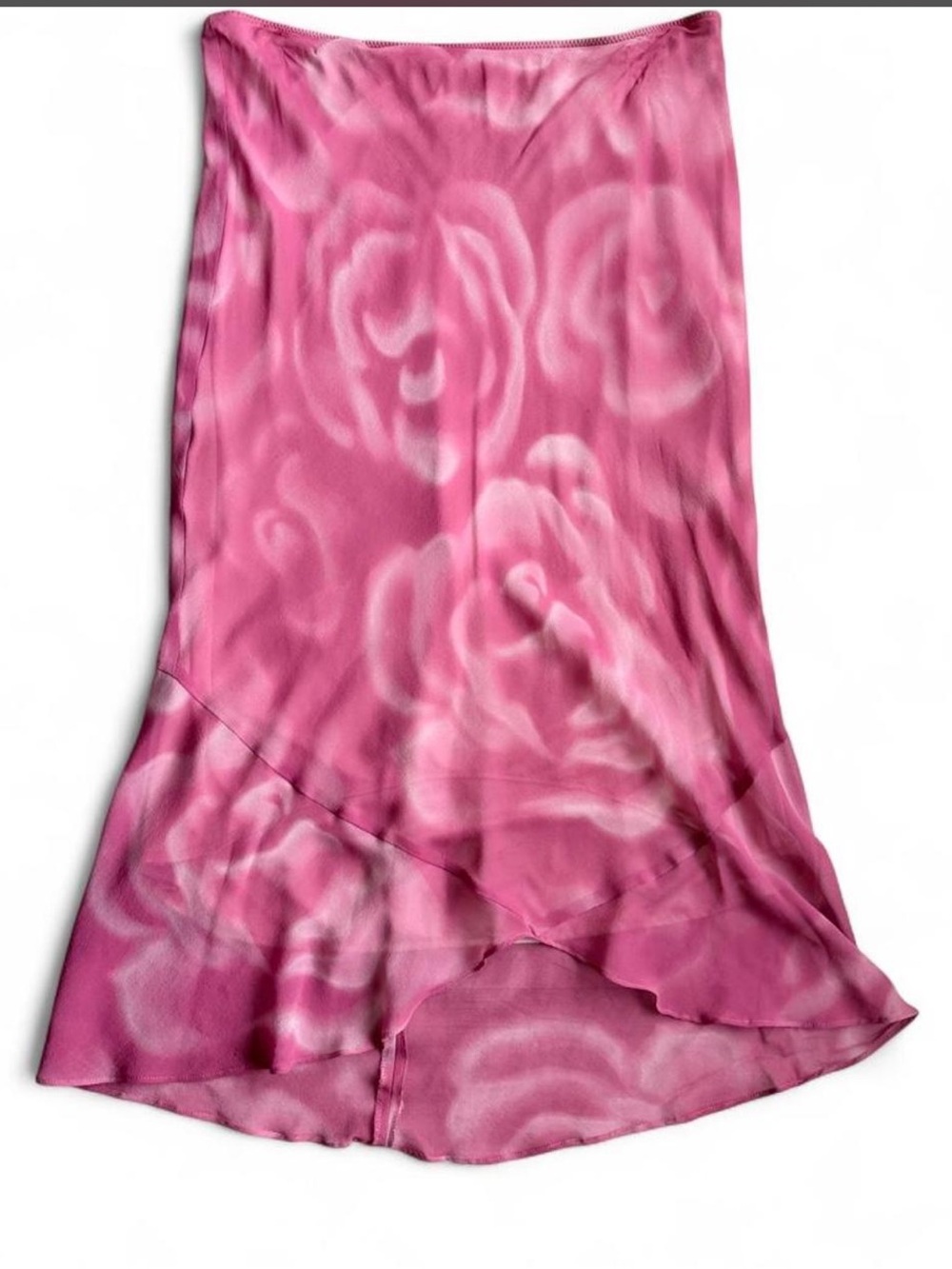 Vintage Y2K Express 100% Silk Pink Rose Halter Top Midi Skirt 2 Piece Set L - Picture 4 of 9